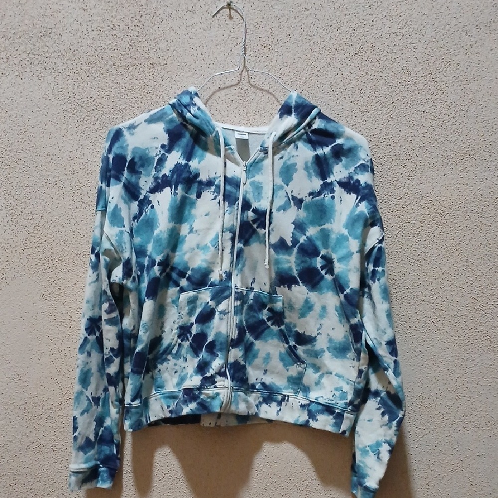 "Make Offer" Old Navy Blue and White Crop Hoodie Long Sleeve